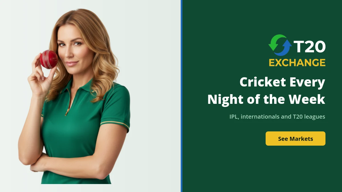 T20 Exchange cricket markets running nightly across IPL and international fixtures