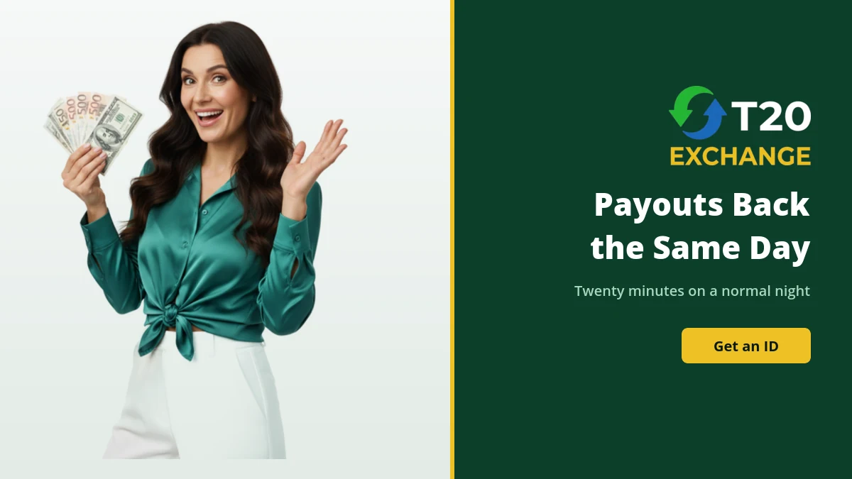 Same-day T20 Exchange payout processed through the account agent